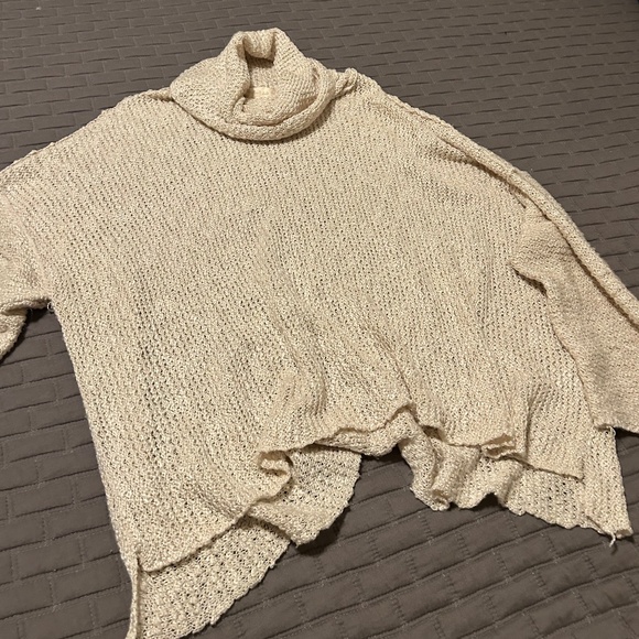 Altar'd State | Cowl Neck, Raw Seams Cream Sweater- Size L - Picture 3 of 7